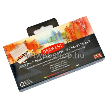 Derwent Inktense Akvarellfesték - 12 darabos készlet (fehér színnel)